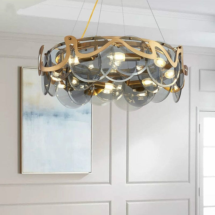 Kyli Creative Glass Lustre Gold Iron Pendant