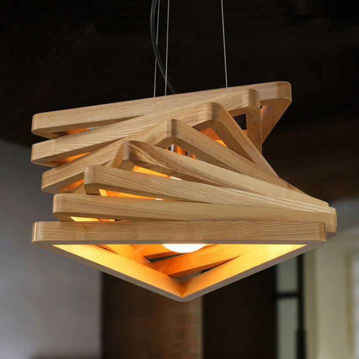 Snow Nordic Style Retro Wood Chandelier