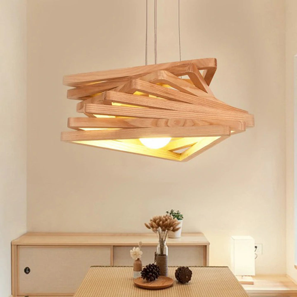 Snow Nordic Style Retro Wood Chandelier