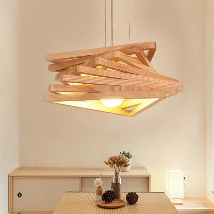 Snow Nordic Style Retro Wood Chandelier