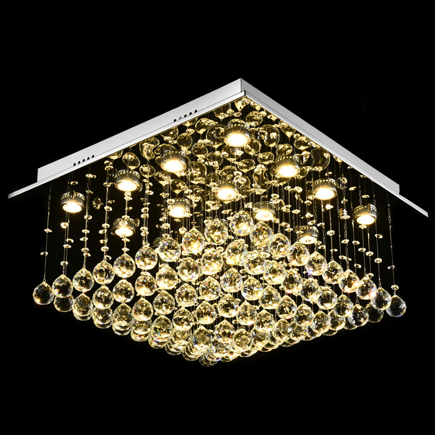 Naomi Square Low Ceiling Raindrop Crystal Chandelier