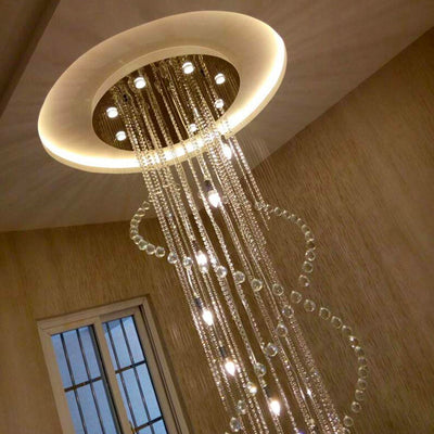 Betty Double Spiral Raindrop Crystal Chandelier