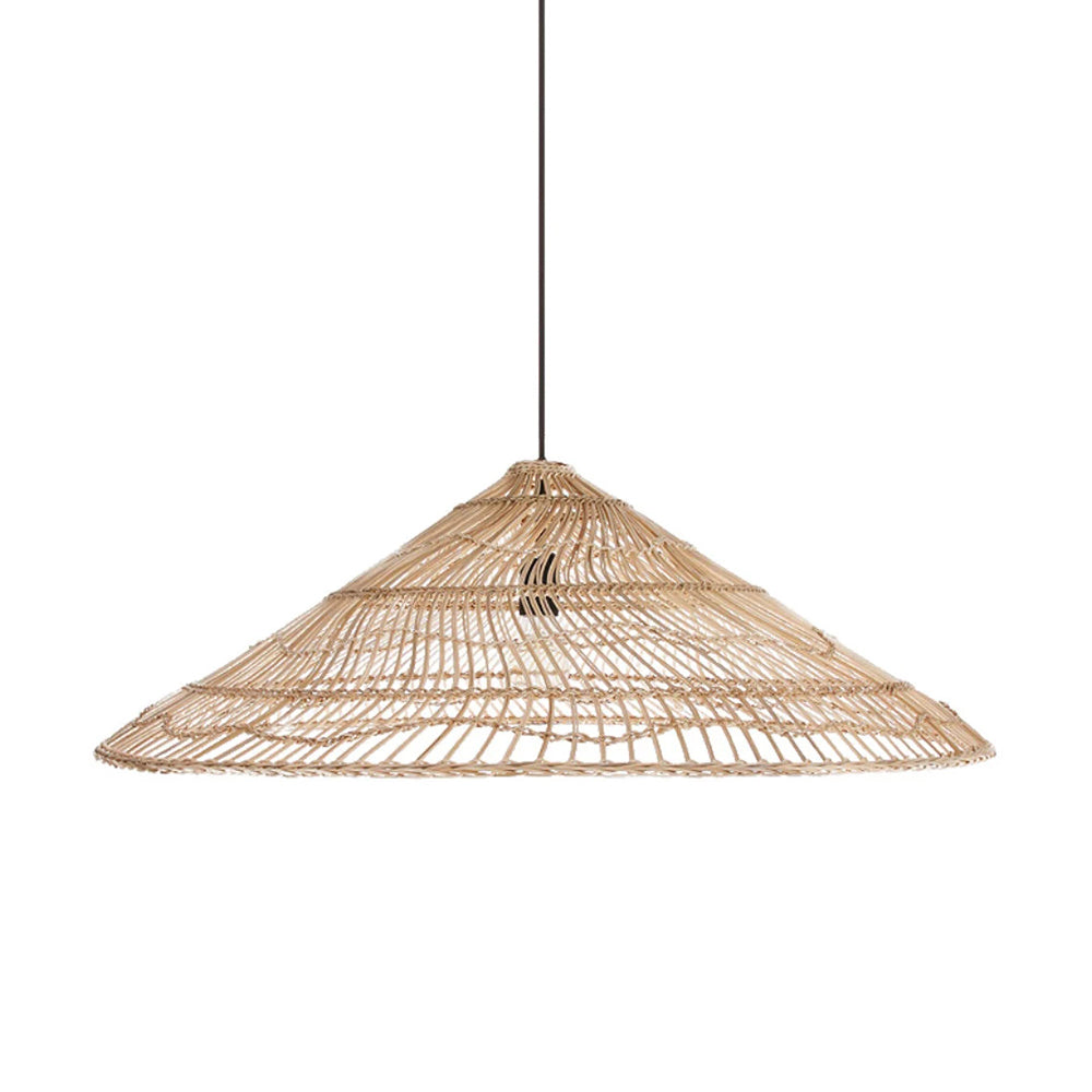 Cosette Rustic Pendant Light Umbrella Wicker Lampshade