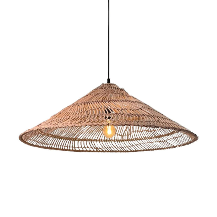 Cosette Rustic Pendant Light Umbrella Wicker Lampshade