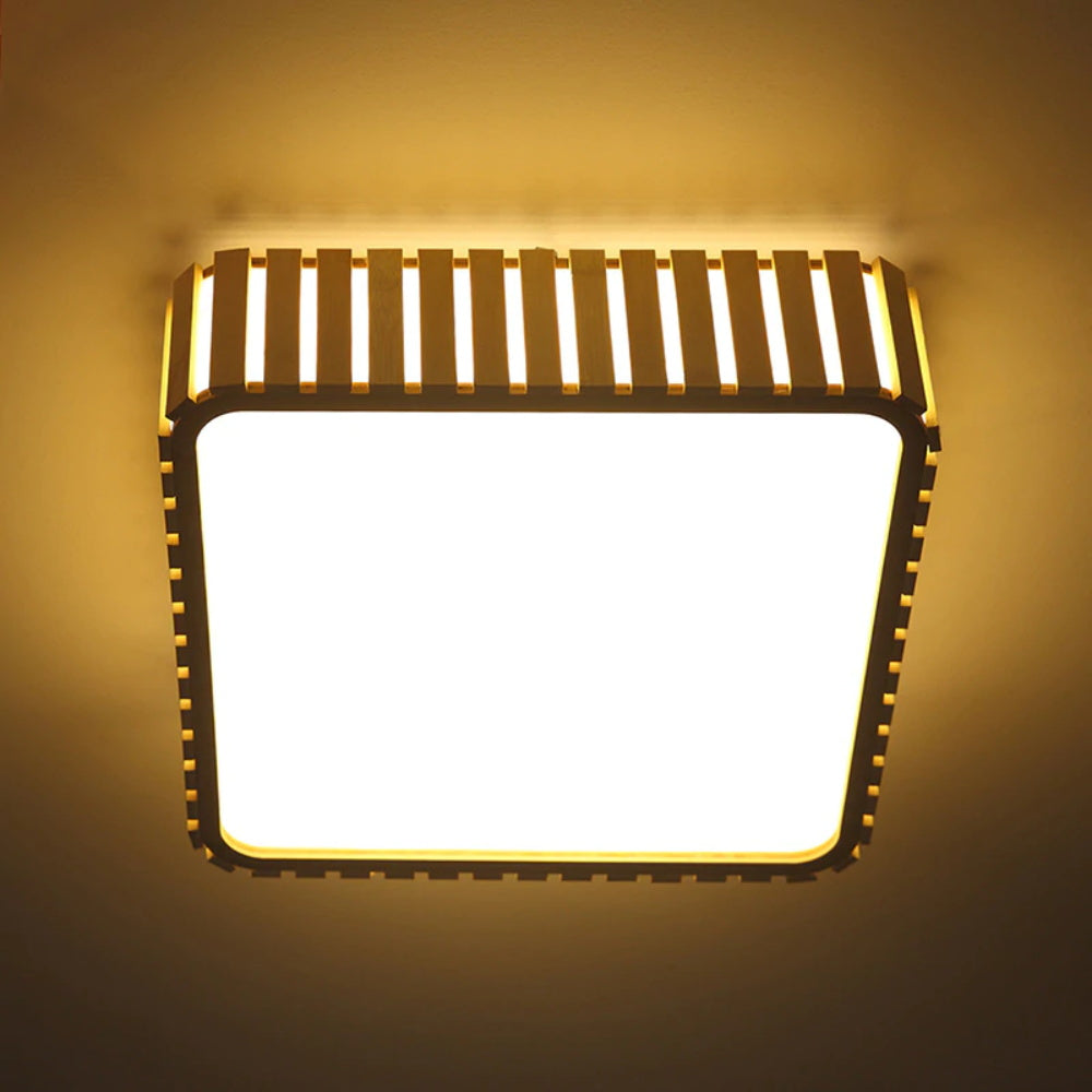 Moira Square Wood Led Wood Pendant Lamp