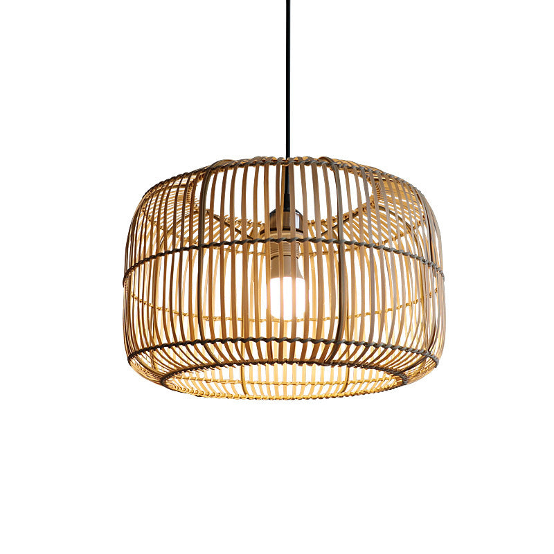 Jessi Lantern Shape Bamboo Pendant Light