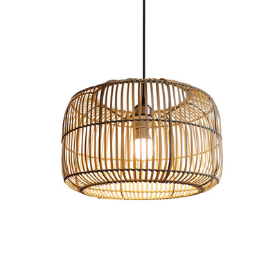 Jessi Lantern Shape Bamboo Pendant Light