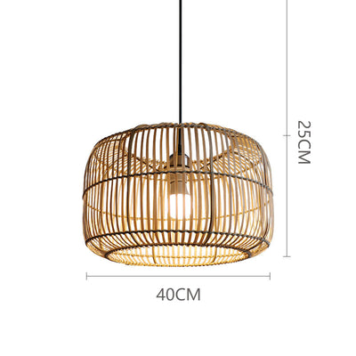 Jessi Lantern Shape Bamboo Pendant Light