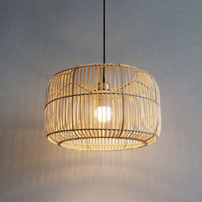 Jessi Lantern Shape Bamboo Pendant Light