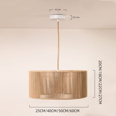 Flannery Boho Handmade Rope Woven Pendant Light