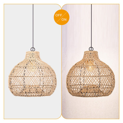 Elinor Wicker Farmhouse Kitchen Lighting Pendant Lamp