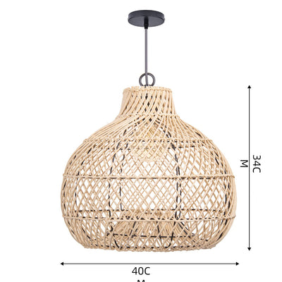 Elinor Wicker Farmhouse Kitchen Lighting Pendant Lamp