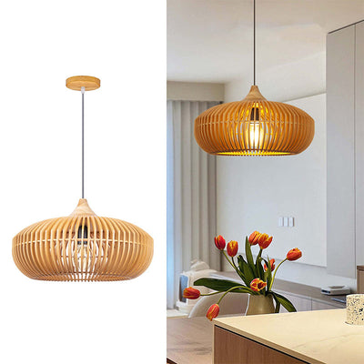Stella Rustic Farmhouse Wooden Pendant Light