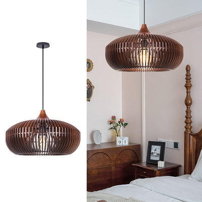 Stella Rustic Farmhouse Wooden Pendant Light