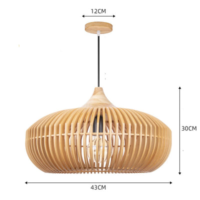 Stella Rustic Farmhouse Wooden Pendant Light