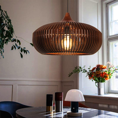 Stella Rustic Farmhouse Wooden Pendant Light