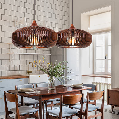 Stella Rustic Farmhouse Wooden Pendant Light