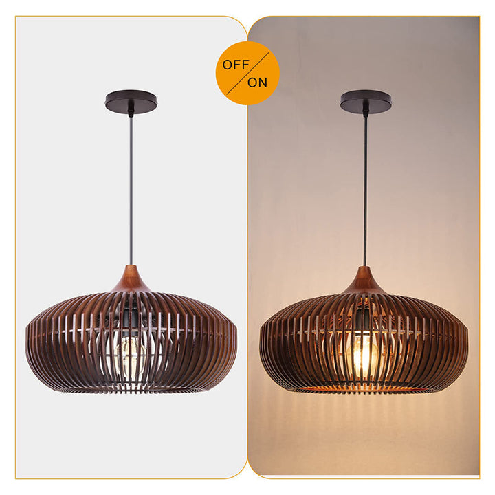 Stella Rustic Farmhouse Wooden Pendant Light