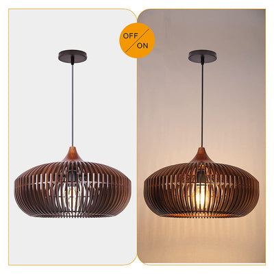 Stella Rustic Farmhouse Wooden Pendant Light