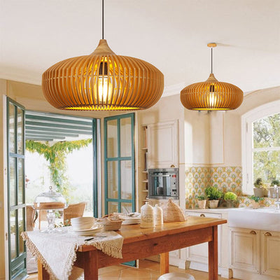 Stella Rustic Farmhouse Wooden Pendant Light