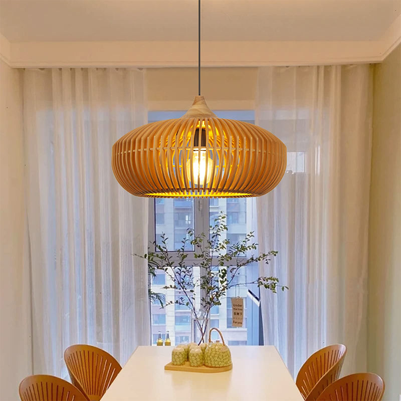 Stella Rustic Farmhouse Wooden Pendant Light