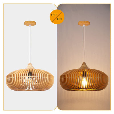 Stella Rustic Farmhouse Wooden Pendant Light