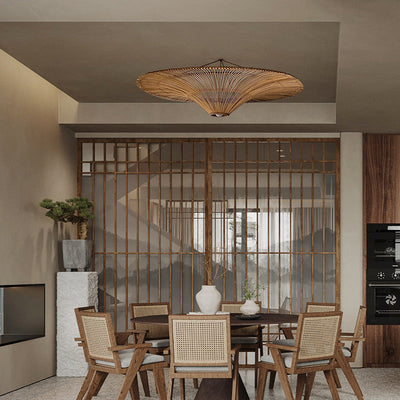 Hayes Large Modern Rattan Pendant Light