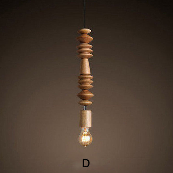 Tayla Wood Bead Chain Hanging Pendant Lights
