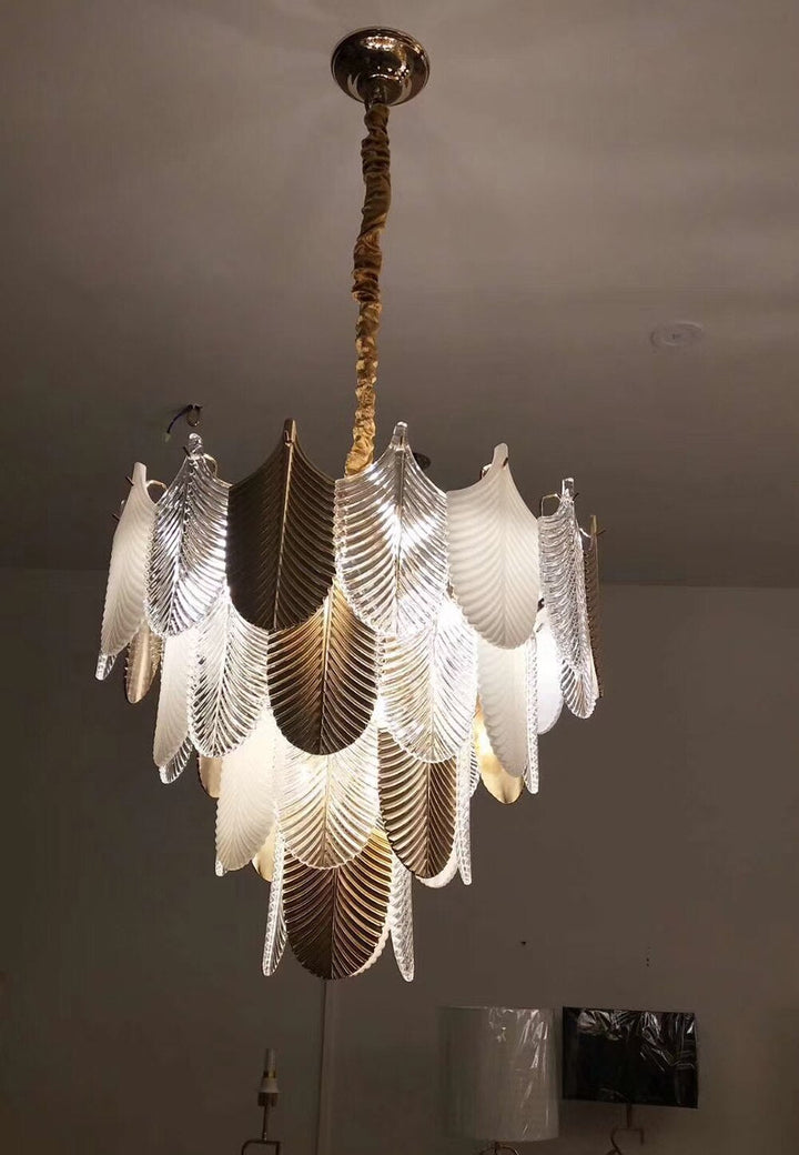 Tania Golden Feathers Chandelier