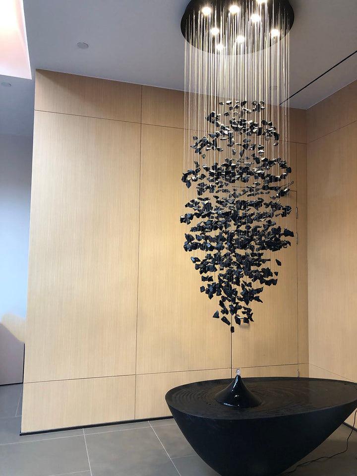 Aubree Crystal Charcoal Tower Chandelier