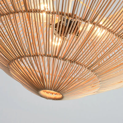 Prim Rattan Vintage Umbrella Pendant Light