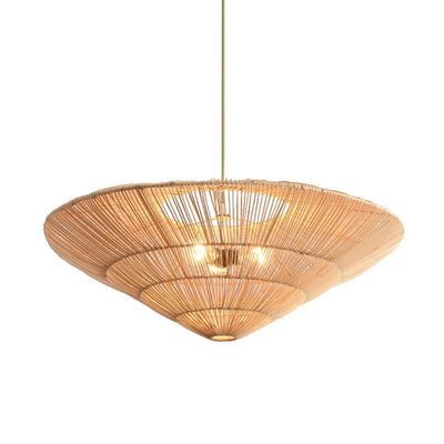 Prim Rattan Vintage Umbrella Pendant Light