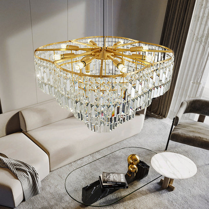 Alda Modern Luxury Gold Crystal  Chandelier