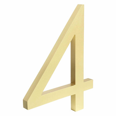 Katana Satin Brass Floating House Number Sign