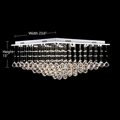 Naomi Square Low Ceiling Raindrop Crystal Chandelier