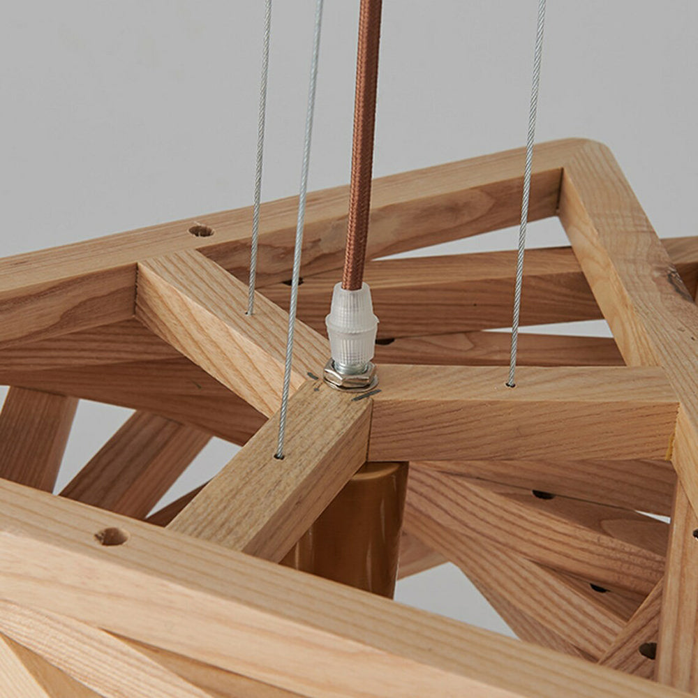 Snow Nordic Style Retro Wood Chandelier