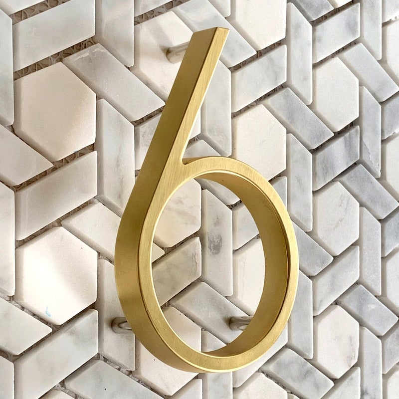 Satin Brass House Numbers